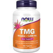 Now Foods TMG (Trimethylglycine) 1000mg Хранителна добавка за правилен липиден метаболизъм и детоксикация на черния дроб 100tabs Now Foods TMG (Trimethylglycine) 1000mg Хранителна добавка за правилен липиден метаболизъм и детоксикация на черния дроб 100tabs