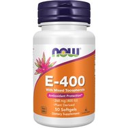 Now Foods E 400 IU Mixed Tocopherols / Unesterified Хранителна добавка с витамини Ε 50 softgels