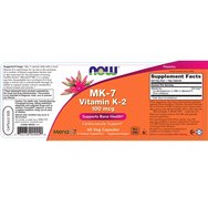 Now Foods MK-7 Vitamin K2 100mcg 60veg.caps Now Foods MK-7 Vitamin K2 100mcg 60veg.caps