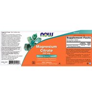 Now Foods Magnesium Citrate 200mg 100tabs Now Foods Magnesium Citrate 200mg 100tabs