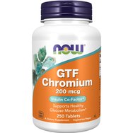 Now Foods GTF Chromium 200mcg 200tabs - Хранителна Добавка с Хром като Фактор на Глюкозен Толеранс (GTF) за Поддържане на Нормални Нива на Кръвната Захар & По-Ефективен Контрол на Теглото