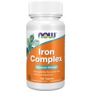 Now Foods Iron Complex 100tabs - Хранителна Добавка с Желязо, Фолиева Киселина, Витамин B12, Витамин C & Екстракт от Билки & Плодове за Справяне с Анемията, Умората & Отпадналостта Now Foods Iron Complex 100tabs - Хранителна Добавка с Желязо, Фолиева Киселина, Витамин B12, Витамин C & Екстракт от Билки & Плодове за Справяне с Анемията, Умората & Отпадналостта