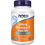 Now Foods Ultra Omega-3 (500 EPA / 250 DHA) Омега-3 мастни киселини Диетична добавка в концентрация 75%, 90 Softgels Now Foods Ultra Omega-3 (500 EPA / 250 DHA) Омега-3 мастни киселини Диетична добавка в концентрация 75%, 90 Softgels