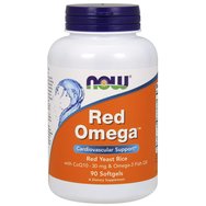 Now Foods Red Omega Organic Red Yeast Rise Хранителна добавка, която поддържа сърдечно -съдовата функция 90 Softgels