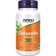 Now Foods Chlorella 1000mg 60tabs - Хранителна добавка с микроводораслото хлорела, богато на витамини & минерали за нормален имунен отговор & подобряване на стомашно-чревната функция