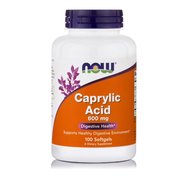 Now Foods Caprylic Acid 600mg за поддържане на здравословна храносмилателна среда 100 soft gels