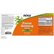 Now Foods Panax Ginseng 500mg Хранителна добавка от корени на Panax Ginseng с тонизиращи и афродизиачни свойства 100 Caps