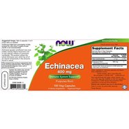 Now Foods Echinacea с имуностимулиращи противовъзпалителни антибактериални и антивирусни свойства 400mg 100caps