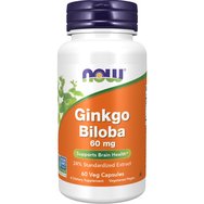 Now Foods Ginkgo Biloba 60mg 60veg.caps - Хранителна Добавка с Екстракт & Прах от Ginkgo Biloba за Добрата Функция на Мозъка & Подобряване на Паметта Now Foods Ginkgo Biloba 60mg 60veg.caps - Хранителна Добавка с Екстракт & Прах от Ginkgo Biloba за Добрата Функция на Мозъка & Подобряване на Паметта