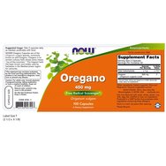 Now Foods Oregano 450mg Хранителна добавка от див риган, антимикробна, антибиотична, противогъбична 100 Caps