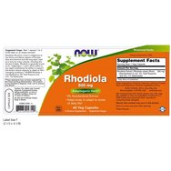 Now Foods Rhodiola 500mg Хранителна добавка за стимулиране на тялото поради интензивна умствена работа и умора 60veg.caps
