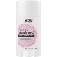Now Long-Lasting Rose + Ylang Ylang Deodorant Stick Дезодорант за тяло без алуминий с аромат на роза и иланг-иланг, който помага за неутрализиране на неприятните миризми 62g Now Long-Lasting Rose + Ylang Ylang Deodorant Stick Дезодорант за тяло без алуминий с аромат на роза и иланг-иланг, който помага за неутрализиране на неприятните миризми 62g