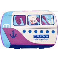 Curaprox Kids Oral Hygiene Travel Set 1 бр - Μοβ - Комплект за пътуване с грижа за устната кухина за деца от 6 до 12 години с паста за зъби с вкус на диня, екстра мека четка за зъби от влакна, междузъбна четка и калъф Curaprox Kids Oral Hygiene Travel Set 1 бр - Μοβ - Комплект за пътуване с грижа за устната кухина за деца от 6 до 12 години с паста за зъби с вкус на диня, екстра мека четка за зъби от влакна, междузъбна четка и калъф