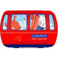 Curaprox Kids Oral Hygiene Travel Set 1 бр - червено - Комплект за пътуване с грижа за устната кухина за деца от 6 до 12 години с паста за зъби с вкус на диня, екстра мека четка за зъби от влакна, междузъбна четка и калъф Curaprox Kids Oral Hygiene Travel Set 1 бр - червено - Комплект за пътуване с грижа за устната кухина за деца от 6 до 12 години с паста за зъби с вкус на диня, екстра мека четка за зъби от влакна, междузъбна четка и калъф