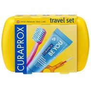 Curaprox Travel Set Green Комплект за пътуване за орална грижа с калъф в жълт цвят 1 брой