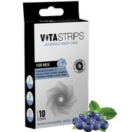 Vitastrips For Men 10 разтварящи се в устата ленти - Хранителна добавка с внимателно подбрани съставки, специално създадена за нуждите от тонизиране на съвременния мъж, с вкус на горски плодове & мента