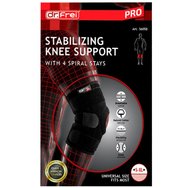 Dr. Frei Stabilizing Knee Support with 4 Spirals Stays Черен един размер 1 бр - Отворен тип наколенка с 4 спираловидни пластини Dr. Frei Stabilizing Knee Support with 4 Spirals Stays Черен един размер 1 бр - Отворен тип наколенка с 4 спираловидни пластини