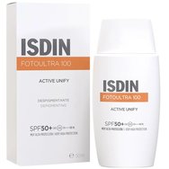 Isdin Fotoultra 100 Active Unify Depigmenting Spf50+ слънцезащитен крем за лице с много висока защита за намаляване и превенция на тъмни петна от слънцето 50ml