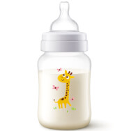 Avent Classic+ Полипропиленова бебешка бутилка със силиконов накрайник 1m+ 260ml SCF821/11 - Leopard Camel