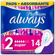 Always Platinum Sanitary Towels with Comfort Lock Wings Size 2, 14 бр