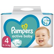 Pampers Active Baby No4 (9-14kg) Giant Pack 76 памперси