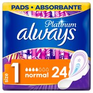 Always Platinum Normal Ultra Pads with Comfortlock Wings Size 1, 24 бр