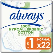 Always Cotton Protection Sanitary Towels Size 1, 22 бр