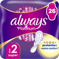Always Platinum Sanitary Towels with Comfort Lock Wings Size 2, 26 бр