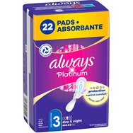 Always Platinum Day & Night Pads Size 3, 22 бр