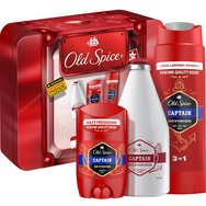 Old Spice Promo Captain After Shave Lotion 100ml & Deodorant Stick 50ml & 3in1 Shower & Shampoo Gel 250ml & Metal Reusable Box 1 бр - Мъжки лосион за след бръснене & Мъжки дезодорант стик & Мъжки душ гел, шампоан за тяло, коса и лице с аромат на свежо сандалово дърво и открит океан