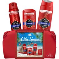 Old Spice Promo Captain Deodorant Body Spray 150ml & Deodorant Stick 50ml & 3in1 Shower & Shampoo Gel 250ml & Подарък торбичка 1 бр - Мъжки спрей за тяло с 48-часова защита & Мъжки дезодорант-стик & Мъжки душ гел, шампоан в гел форма за тяло, коса и лице с аромат на свежо сандалово дърво и открит океан