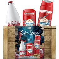 Old Spice Promo Captain After Shave Lotion 100ml & Deodorant Stick 50ml & 3 in 1 Shower Gel & Shampoo 250ml & Reusable Wooden Box 1 бр - Мъжки лосион за след бръснене & Мъжки дезодорант стик & Мъжки душ гел, шампоан за тяло, коса и лице с дълготраен аромат, морски бриз с цъфтящи цветя и цитруси