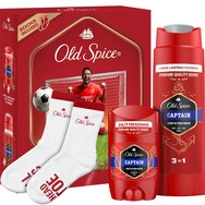 Old Spice Promo Captain Deodorant Stick 50ml & 3in1 Shower & Shampoo Gel 250ml & Football Socks 1 чифт - Мъжки дезодорант стик и мъжки душ гел, шампоан за тяло, коса и лице с аромат на свежо сандалово дърво и открит океан