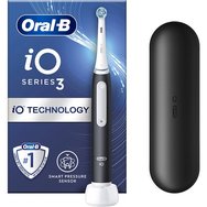 Oral-B iO Series 3 Electric Toothbrush Matt Black 1 бр - Електрическа четка за зъби с 3 програми за почистване и сензор за налягане в матово черен цвят с калъф за пътуване