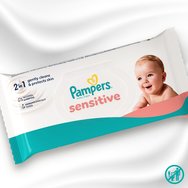 Pampers Sensitive Baby Wipes Нежни бебешки кърпички, които почистват и защитават чувствителната бебешка кожа 960 броя (12x80 броя)
