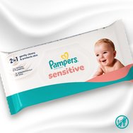 Pampers Sensitive Baby Wipes Нежни бебешки кърпички, които почистват и защитават чувствителната бебешка кожа 160 броя (2x80 броя) Pampers Sensitive Baby Wipes Нежни бебешки кърпички, които почистват и защитават чувствителната бебешка кожа 160 броя (2x80 броя)