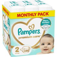 Pampers Premium Care Monthly Pack №2 (4-8kg) 246 Броя - Pampers Premium Care Monthly Pack №2 (4-8kg) 246 Броя -