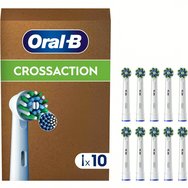 Oral-B Pro Cross Action Medium Electric Toothbrush Replacement Head White 10 бр - Резервни глави за електрическа четка за зъби за премахване на плака, защита на венците и влакна със средна твърдост