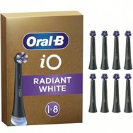 Oral-B iO Radiant White Replacement Brush Heads Black 8 бр - Резервни глави за четка за професионално почистване и по-бели зъби в черен цвят