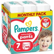 Pampers Active Baby Pants Monthly Pack Νο7 (15+kg) Памперси гащи 128 части - Pampers Active Baby Pants Monthly Pack Νο7 (15+kg) Памперси гащи 128 части -