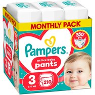 Pampers Active Baby Pants Monthly Pack No3 (6-11kg) Памперси Панталони 204 Памперси Pampers Active Baby Pants Monthly Pack No3 (6-11kg) Памперси Панталони 204 Памперси