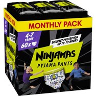 Pampers Ninjamas Pyjama Pants Boy 4-7 Years (17-30kg) Monthly Pack 60 бр - Нощен панталон за момче от 4-7 години Pampers Ninjamas Pyjama Pants Boy 4-7 Years (17-30kg) Monthly Pack 60 бр - Нощен панталон за момче от 4-7 години