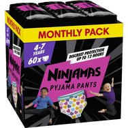 Pampers Ninjamas Pyjama Pants Girl 4-7 Years (17-30kg) Monthly Pack 60 бр Pampers Ninjamas Pyjama Pants Girl 4-7 Years (17-30kg) Monthly Pack 60 бр