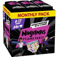 Pampers Ninjamas Pyjama Pants Girl 8-12 Years (27-43kg) Monthly Pack 54 бр - Нощен панталон за момичета от 8-12 години