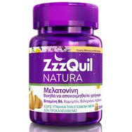 ZzzQuil Natura Хранителна добавка с вкус на мелатонин и банан и манго 30 гел