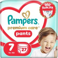 Pampers Premium Care Pants Jumbo Pack No7 (17+Kg) 27 Пелени - Панталони за пелени с непропусклив дизайн