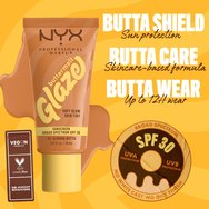 Nyx Professional Makeup Buttermelt Glaze Soft Glow Skin Tint Spf30, 30ml - 04 Almond Butta