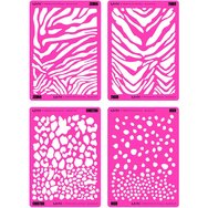 Nyx Professional Makeup Party Animals Stencils Kit Многократни Шаблони с Animal Print за Очи, Лице & Тяло 4 Броя Nyx Professional Makeup Party Animals Stencils Kit Многократни Шаблони с Animal Print за Очи, Лице & Тяло 4 Броя