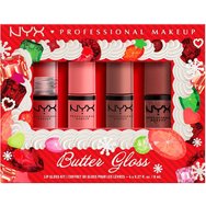Nyx Professional Makeup Promo Xmas Edition Butter Lip Gloss Kit Коледен комплект грим за устни с кадифено меки & копринени гланцове за устни в 4 различни нюанса 4 броя Nyx Professional Makeup Promo Xmas Edition Butter Lip Gloss Kit Коледен комплект грим за устни с кадифено меки & копринени гланцове за устни в 4 различни нюанса 4 броя