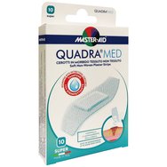 Master Aid Quadra Med Super 86mm x 39mm 10 броя - Самозалепващи вентилирани подложки Идеални за леки наранявания Master Aid Quadra Med Super 86mm x 39mm 10 броя - Самозалепващи вентилирани подложки Идеални за леки наранявания